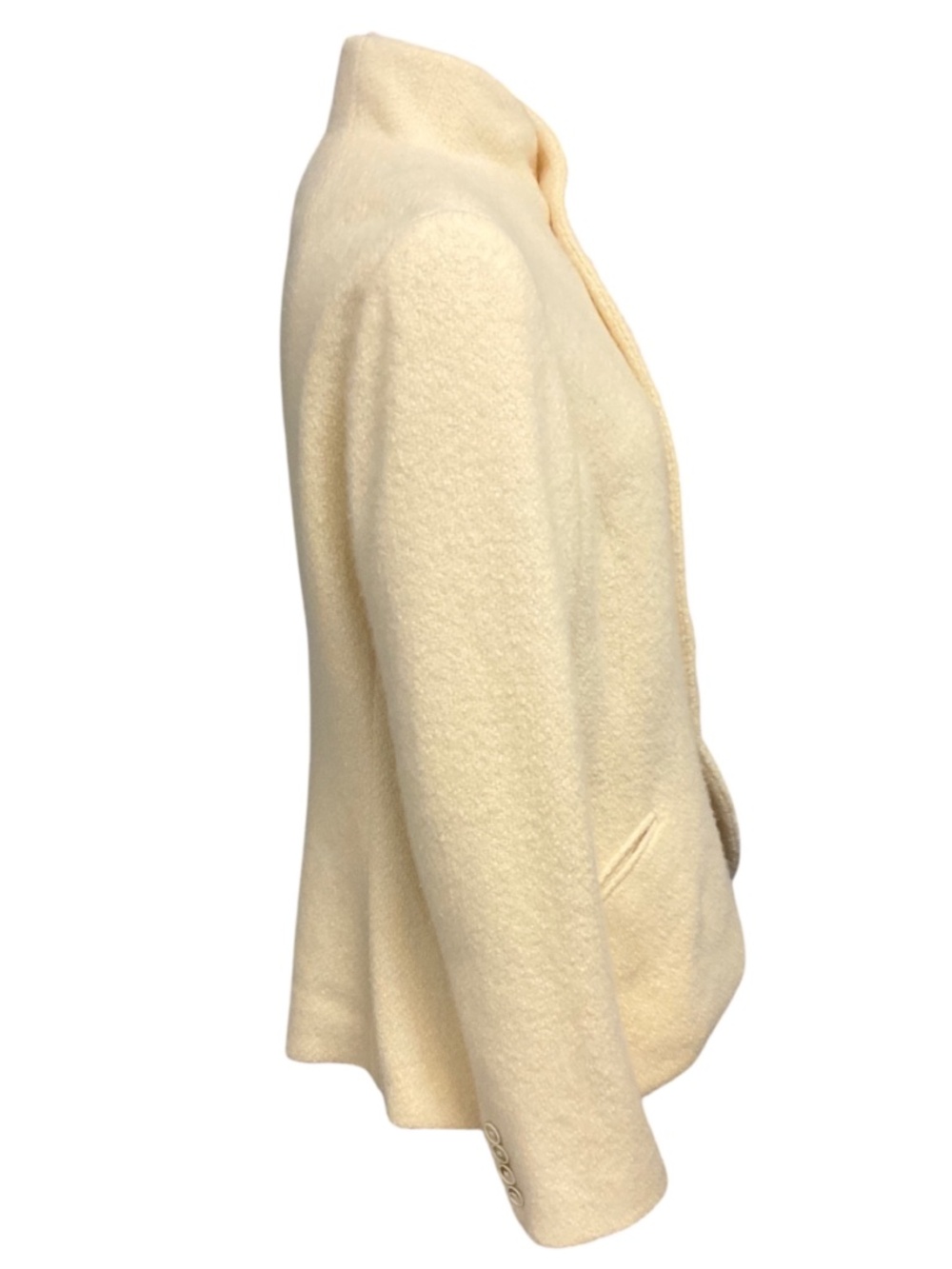 RALPH LAUREN COLLECTION CREAM BUTTON FRONT CASHMERE BLAZER JACKET - Picture 2 of 4